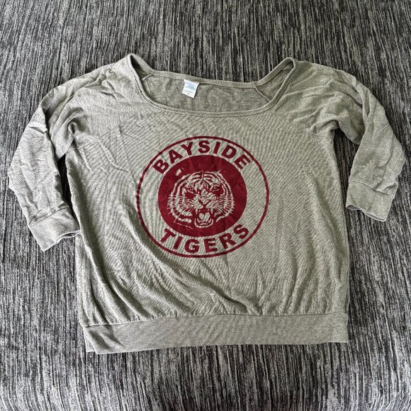 Torrid Saved By The Bell Off Shoulder Sweatshirt Bayside Tigers Kelly Kapowski - Picture 1 of 5